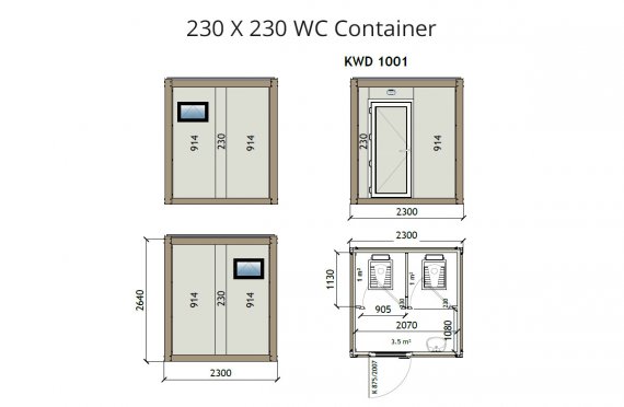 Κοντείνερ KW2 230X230 Wc
